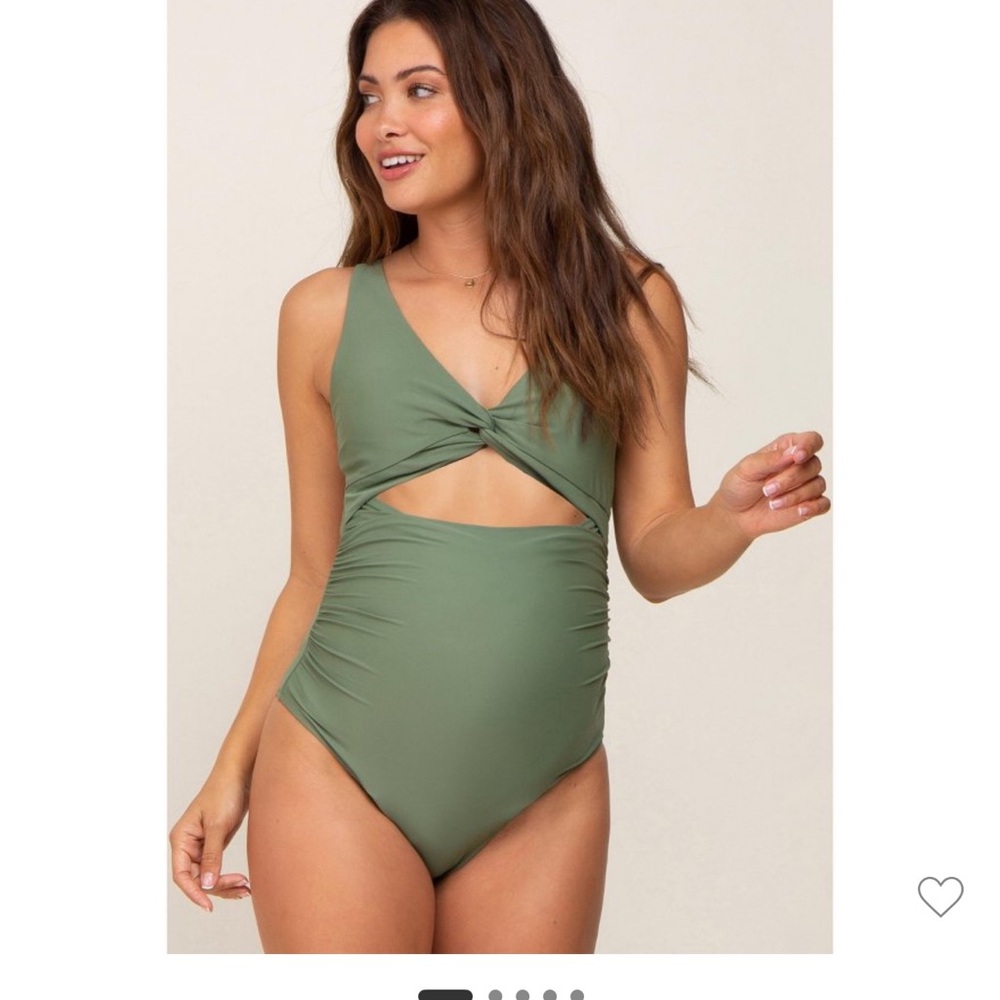 Maternity - Pinkblush Olive Green One Piece Swimsuit